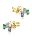 Rectangle CZ Stone Silver Ear Stud STS-5331